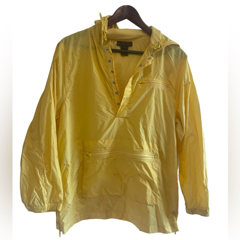 Vintage Polo Ralph Lauren lightweight rain windbreaker jacket Size Medium Yellow
